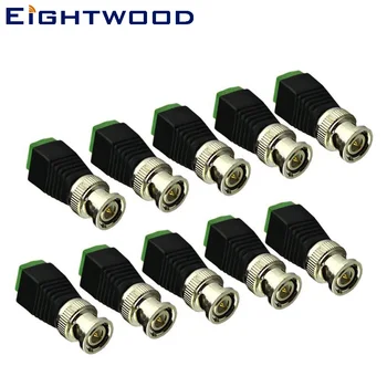 

Eightwood 10 Pack Coaxial Camera Vedio BNC Male Balun RF Coaxial Connector for Coax CAT5 to CCTV