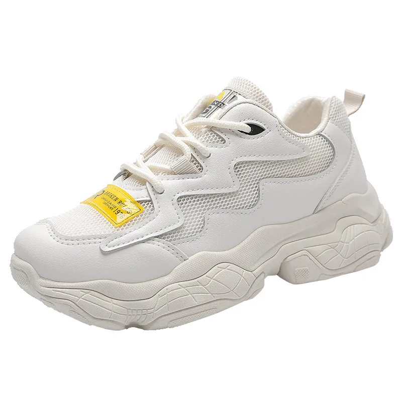 

Sports shoes female 2019 fashion new comfortable breathable mesh yarn women's shoes with lacing casual shoes small white shoes