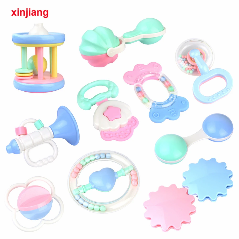 

Baby Rattles Teether Toys Toddlers Music Hand Shake Bell Ring Musical Rattle Hand Shake Bell Ring Intelligence Toys For Kids }