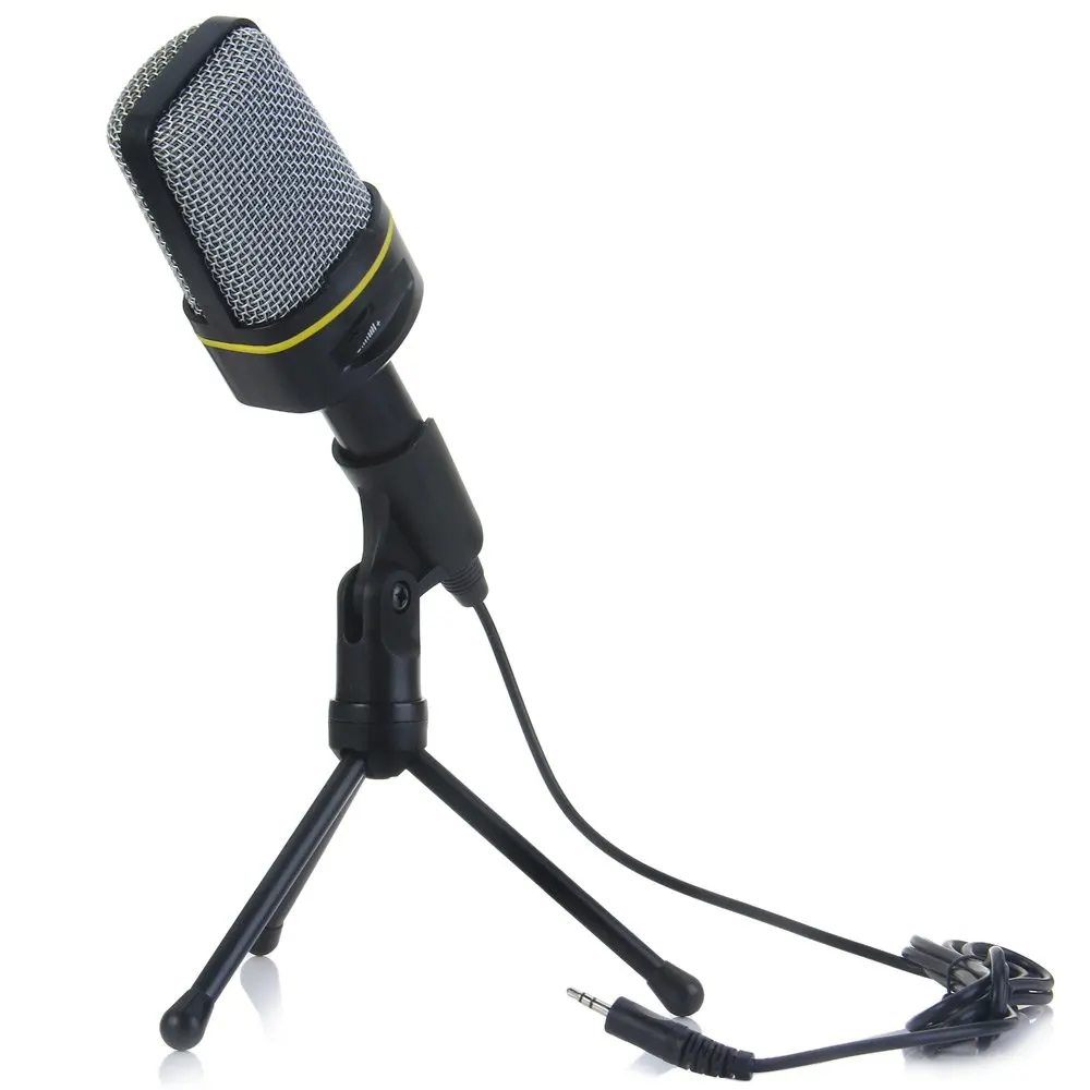 

Professional Condenser Sound Wired Microphone Microfone with Stand Holder Clip for Chatting Singing Karaoke PC Laptop
