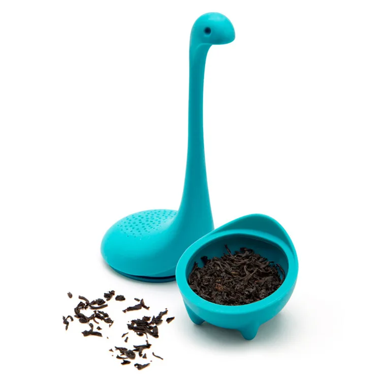 2018 Nessie Losse Leaf Tea Strainer with Long Handle Neck Tea Infuser Loch Ness Monster Silicone Tea Strainer Steeper _0009