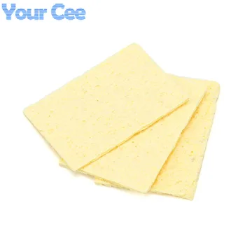 

10 pcs 3.5*4.5CM Yellow High Temperature Resistant Heatstable Soldering Iron Solder Tip Welding Cleaning Sponge Remove Tin