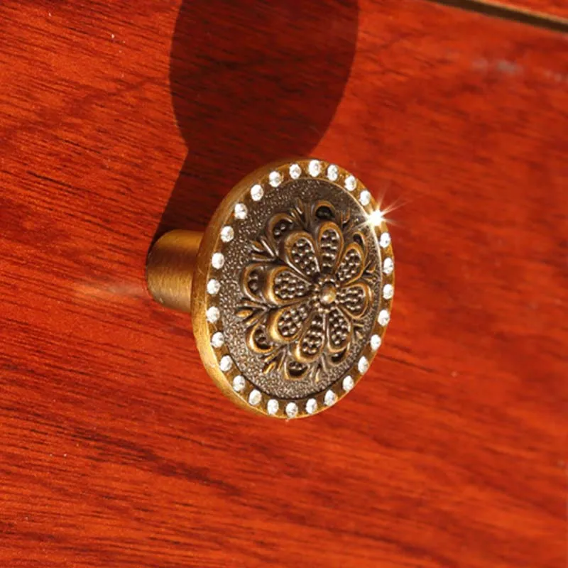 

128mm Antique bronze wardrobe cupboard door handles rhinestone drawer tv cabinet knobs pulls handles 160mm europen vintage style