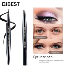 Макияж qibest черная жидкая кошка подводка для глаз ручка долговечная Водонепроницаемая подводка для кошачьих глаз карандаш Косметика для макияжа быстросохнущая без выцветания