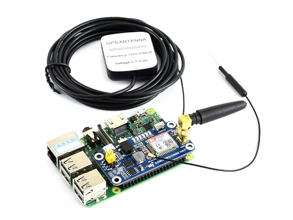 GSM/GPRS/GNSS/Bluetooth 3,0 шляпа для 2B/3B/3B+/Zero W, поддержка SMS, телефон, электронная почта, встроенный USB в UART конвертер