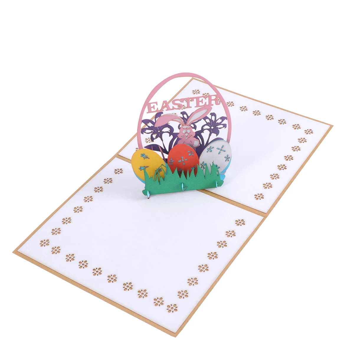 Happy EASTER 3D Bunny And Eggs Flowers Cutouts Pop Up Easter Cards 