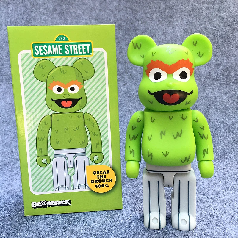 

400% 28CM Building Blocks Be@rbrick Cos Green Sesame Street Oscar Toy DIY Graffiti PVC Action Figure Fashion Model Toy H127
