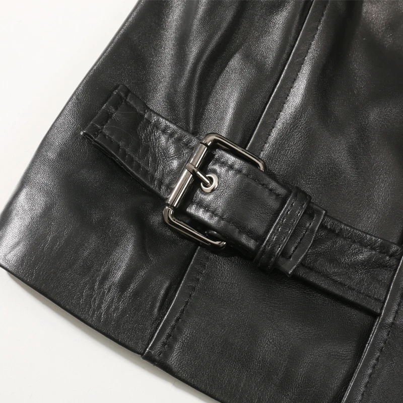 2019 Spring  Short Loose Sheepskin Jacket Korean Casual Raglan Sleeve real leather jacket  genuine leather jacket women