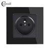 Coswall French Standard Socket Wall Crystal Glass Panel Power France Outlet Plug Grounded 16A 220V Children Protective Door ► Photo 2/6