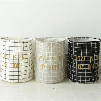 

Cotton linen storage bin storage box basket clothing bag hamper basket bathroom kitchen living home folding 4