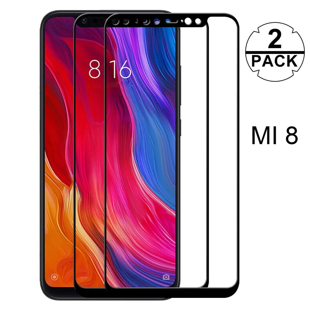 2 Pack Премиум Закаленное стекло протектор экрана Xiaomi Mi 8 Lite Mi8 полное покрытие