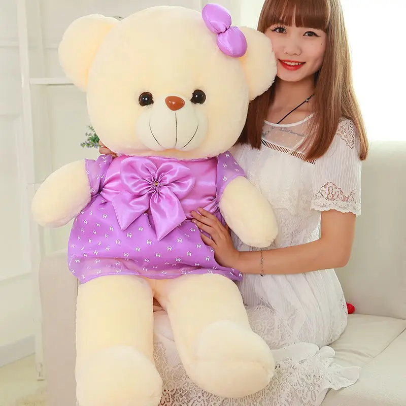 

60-100cm 3 Colors Teddy Bear Dolls Ted Plush Toys with Skirt Soft Stuffed Animals Doll Girls' Toy Valentines Gift Girls' Present