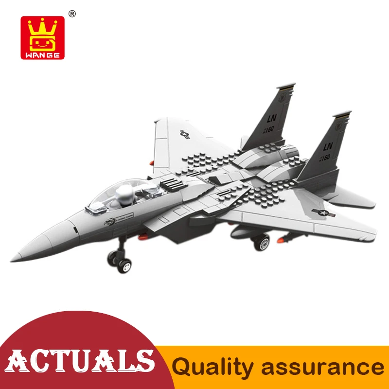 

Wange JX005 F15 Eagle Fighter Military Helicopter Building Blocks DIY Plane Bricks Educational Toy Compatible legoed Technic