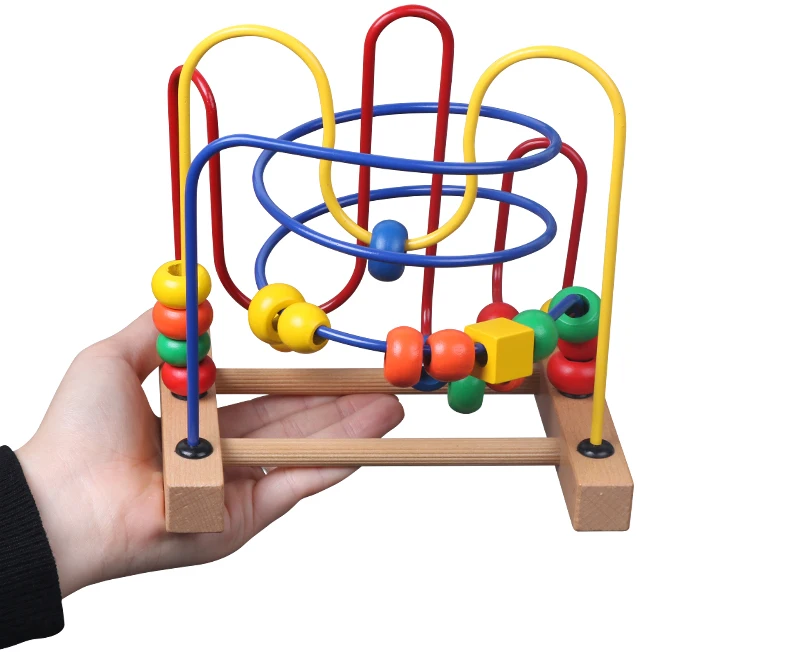 Продавец рекомендует деревянные Математические Игрушки из бисера лабиринт проволока американские горки игрушечные бусины Монтессори Обучающие для детей