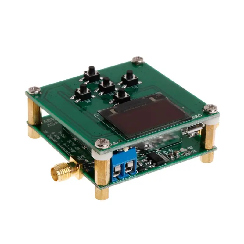 PE43702 31,75 дБ Цифровой радиочастотный аттенюатор модуль 9 к-4 ГГц 0,25 дБ точность шагового шага с OLED для управления микроконтроллером платы