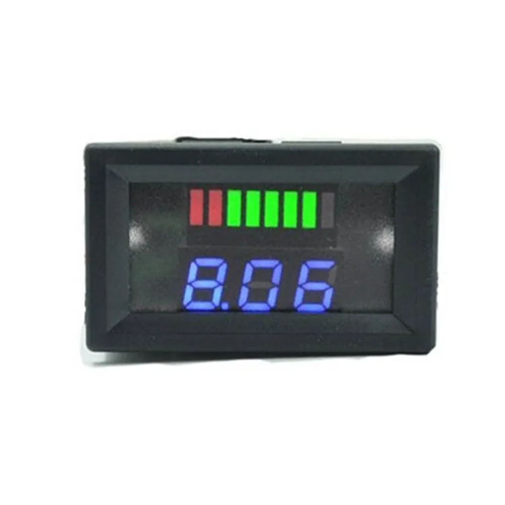 

Voltmeter Charge Level Indicator Lead-Acid Battery 12V/24V Vehicle Display Digital LED Red/Blue Electric Car Ammeter Measure
