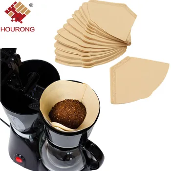 

Hourong 100pcs/set Wooden Filter Paper Hand Drip Folded for Filter Coffee Machine Kitchen Cafe Tool