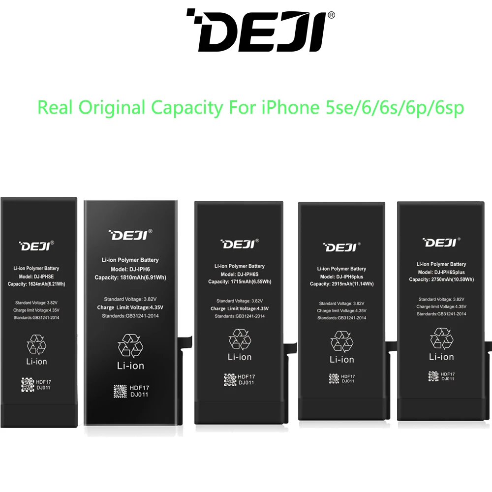 

Аккумулятор DEJI для iPhone 5se/6/6s/6p/6sp с набором инструментов, 5 шт.