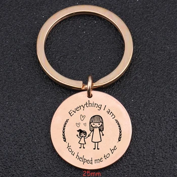 

A Mom And Her Daughter Keychain Engraved Everything I Am You Helped Me To Be For Mother's Gift Mom Exclusive Key Ring Tag