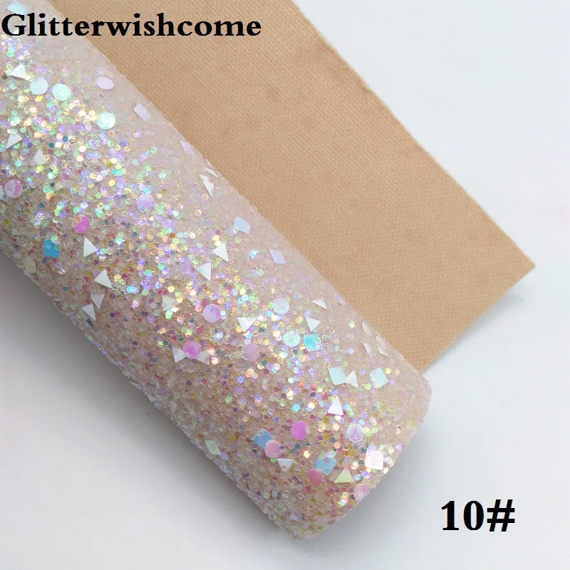 Glitterwishcome 21X29 см A4 размер винил для луков Кристалл Толстый блеск кожа ткань винил для луков, GM164A