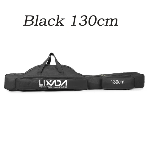 Lixada 100/130/150 см мешок рыболовной удочки для рыбалки Оксфорд Ткань Складная штанга сумки для катушек для рыболовных снастей чехол Pesca - Цвет: Black 130cm