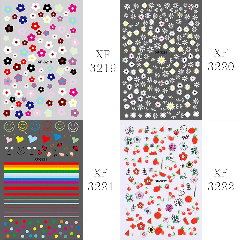 Nail Sticker Kim Hyun A Style Nail Decal Flower Strawberry Egg Spring and Summer Design Stickers Press on Nails Manicure (9)