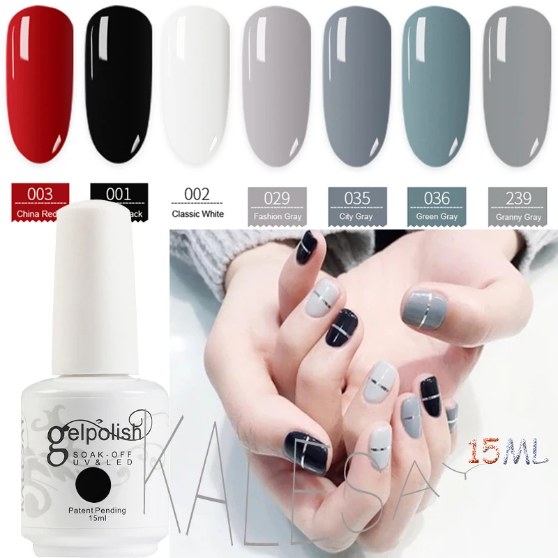

Hot Sale High Quality 15ml Gel Nail Polish Granny Gray Gelpolish Nail Art Products Top Coat Gel Polish Color Gray Nail Polish