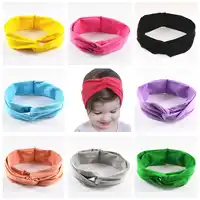 30 ชิ้น/ล็อต 12 สี U Pick 2 นิ้ว Top Knot ผ้าฝ้าย Headbands Headbands เด็ก Boutique Twisted Elastic ห่อผม FDA119
