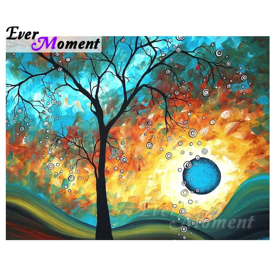 Ever Moment Diamond Painting Tree Abstract Art 5d Diy Cross Stitch Full Square Drill Diamond Embroidery Decor For Home S2f807 Diamond Painting Cross Stitch Aliexpress