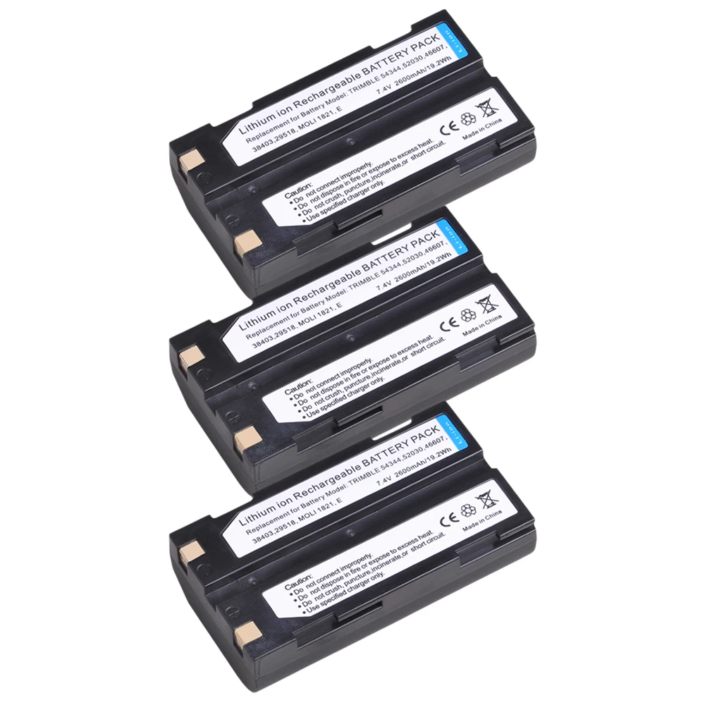 Tectra 3 Pcs 2600 Mah 54344 Batteria Per Trimble 54344 29518 46607 52030 38403 R8 5700 5800 R6 R7 R8 R8 Gnss Mt1000 Ricevitore Gps