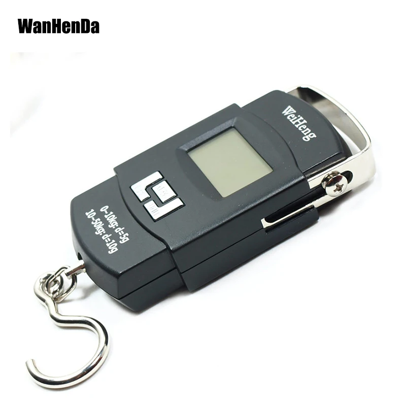 

50kg Mini Portable Electronic Scale 110lb Weight Luggage Scale Digital LCD Fishing/Travel Hanging Hook Scale