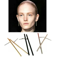 Модные ювелирные изделия аксессуары медь латунь литье металла Вертикальная ручка серьги гвоздики для женщин 08