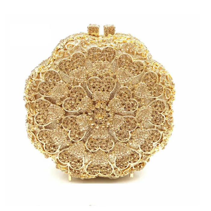 Gold Cocktail Banquet Crystal Clutch Evening Bags Women Silver Diamond