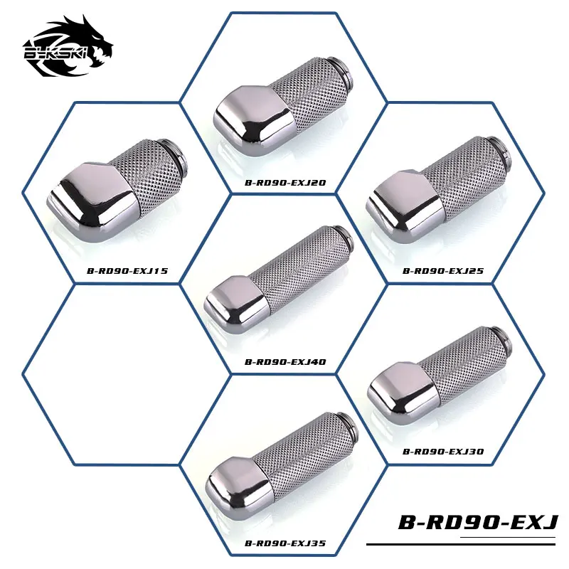 

Bykski B-RD90-EXJ Chrome Male to Female Rotary Revolvable 90 Degree Angle Extension Fitting Adapter with G1/4" threads