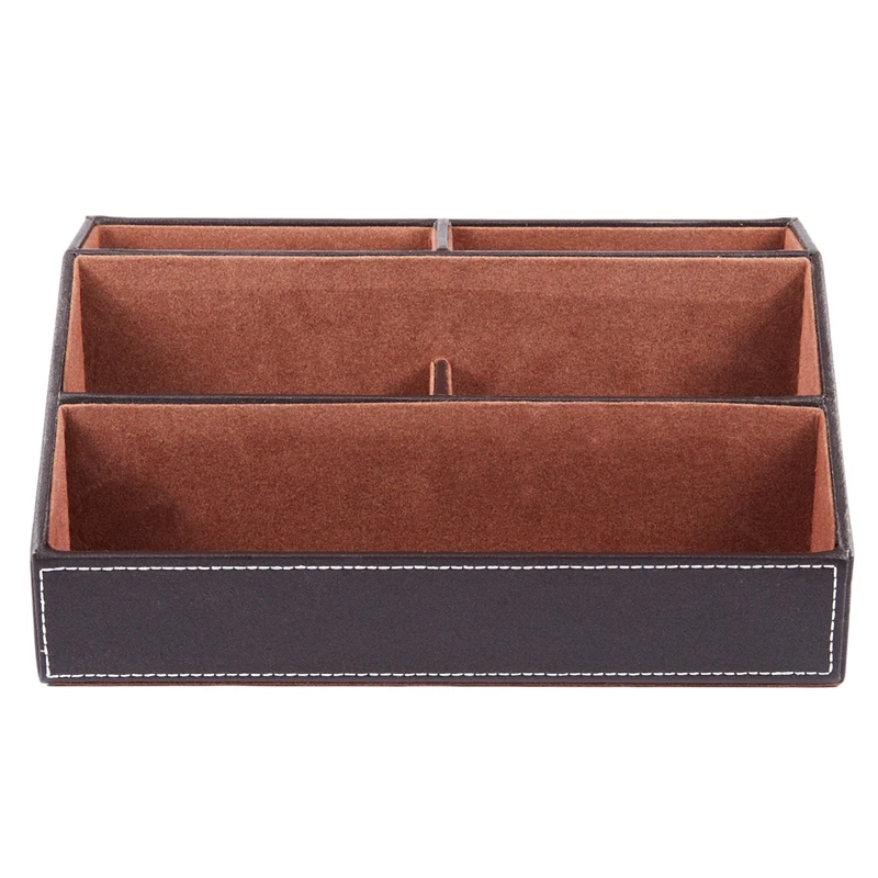 

Home Office Wooden Struction Leather Multi-function Desk Stationery Organizer Storage Box, Pen/Pencil ,Cell phone, Business Na