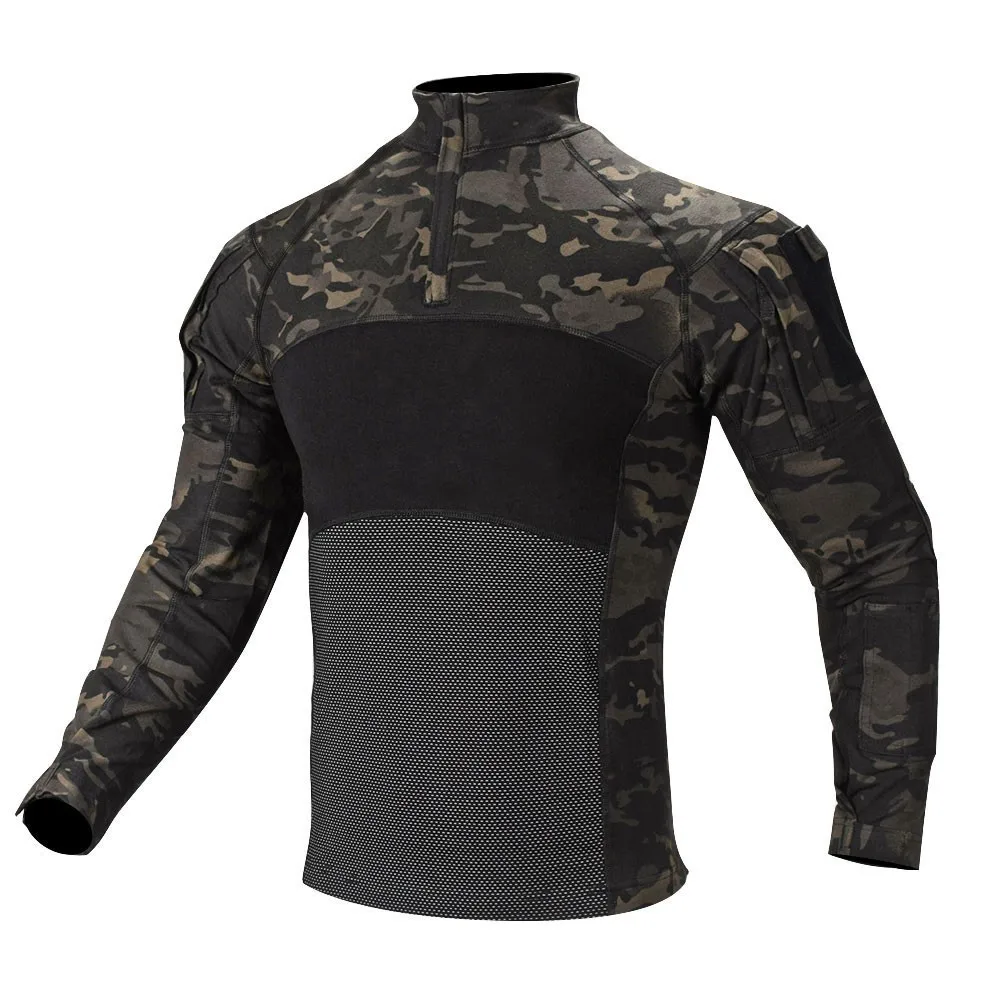 SINAIRSOFT Мужская армейская военная форма США охотничья тактическая футболка с длинным рукавом дышащая хлопковая штурмовая камуфляжная одежда для спорта на открытом воздухе - Цвет: MCBK