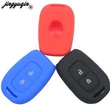 Jingyuqin 2 кнопки дистанционного силиконовый чехол для ключей от машины для Renault Scenic Master Megane Duster Logan Clio Captur Laguna