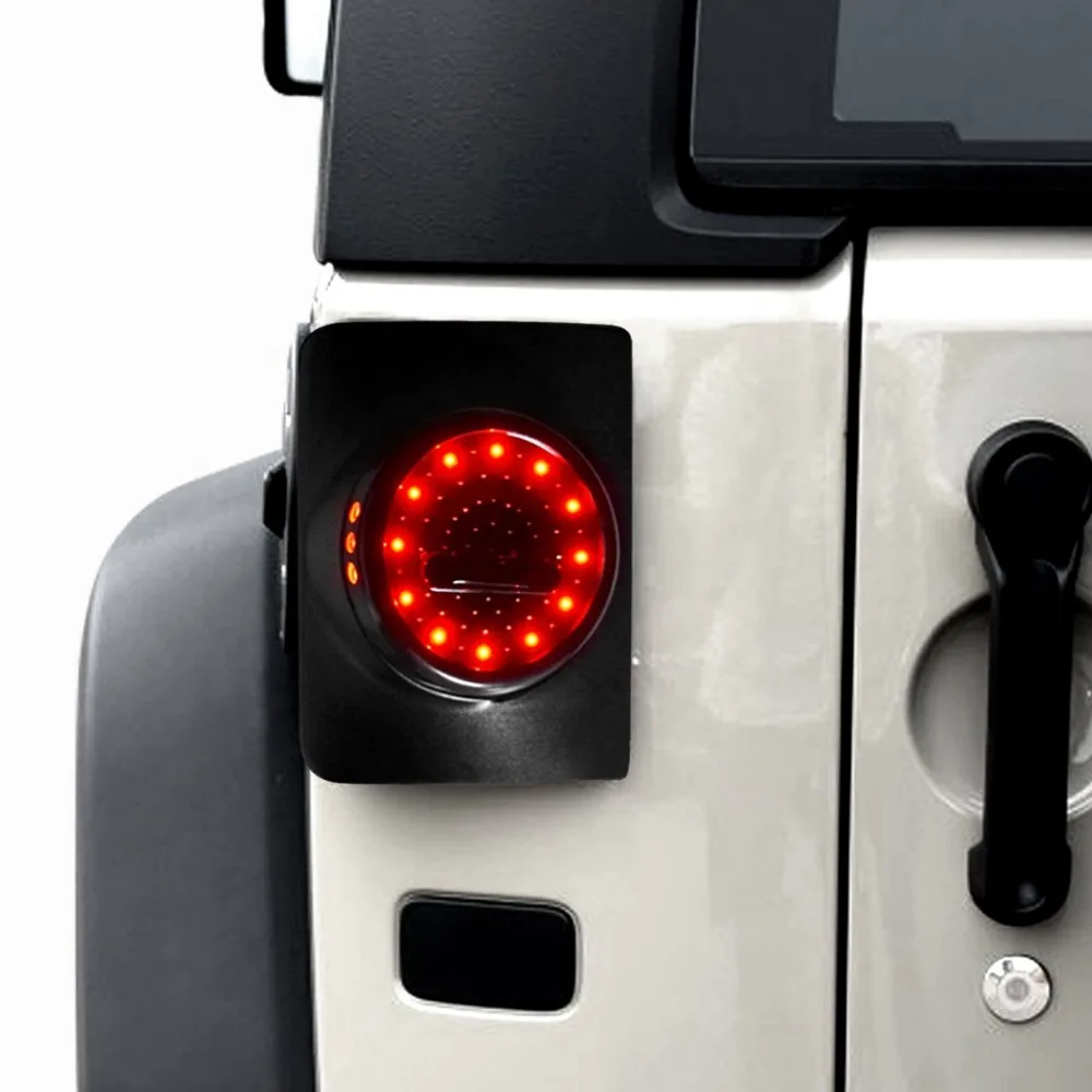 Round Style LED Tail Lights for Jeep Wrangler JK 2&4 Door 2007 2008 2009 2010 2011 2012 2013 2014 2015 2016 2017-Pair