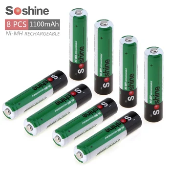 

8pcs! Soshine 1.2V AAA 1100mAh Ni-Mh Rechargeable Battery 3A batteries with 1000 Cycle + Portable Battery Storage Case Box