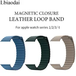 Lbiaodai натуральная кожа петля ремешок для apple watch 44 мм 40 мм iwatch серии 4/3/2/1 42 мм 38 мм ремешок браслет ремешок