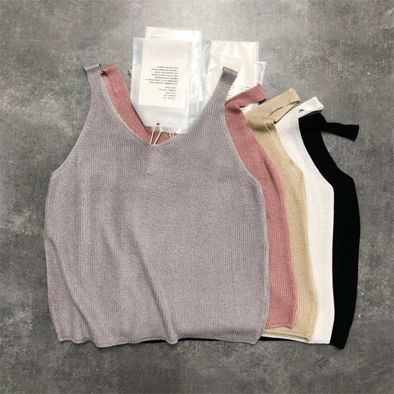 

wholesale Women off shoulder knitted bustier crop top woman's sleeveless crop top elastic tube tank tops Fashion sexy camis