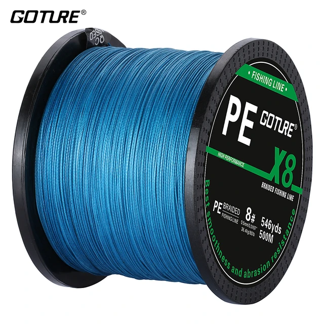 Braided Fishing Line 4 Strands Strong Multifilament PE Braid Wire For  Saltwater 547Yard/500M 25LB Blue