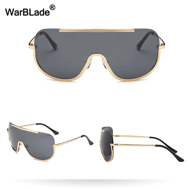 Женские солнцезащитные очки без оправы WarBLade дизайнерские в стиле ретро большие