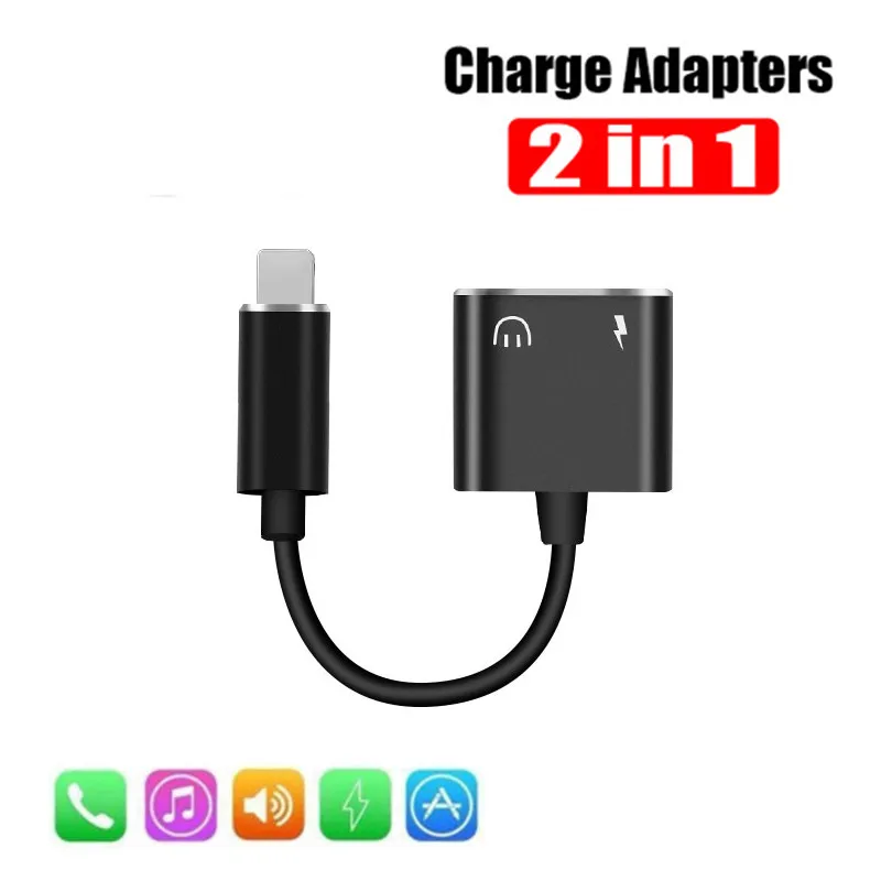 Kopen Voor iPhone iOS 10.3 11 2 in 1 Adapter voor Bliksem naar 3.5mm Jack Hoofdtelefoon Koptelefoon Audio Kabel Opladen voor iPhone X 7 8 plus