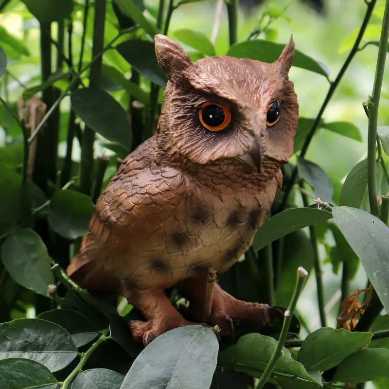 

ZXZ Hand Painted PVC Simulation Big Owl Action Figure Animal Model Bird Figurine Home Garden Decoration Miniature Collection Toy