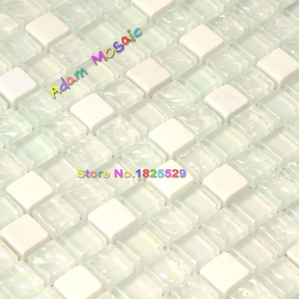 White Glass Tiles Iridescent Mosaic Kitchen Backsplash Stone Tile - White Glass Tiles Iridescent Mosaic Kitchen Backsplash Stone Tile
