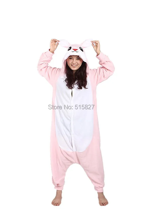 Новинка зимы Sleepsuit взрослых мультфильм животных Розовый Кролик Onesie Мужская