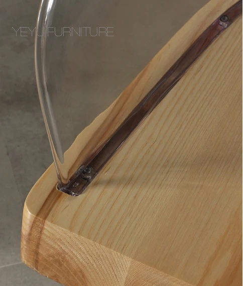 Современный классический дизайн из массива бука, прозрачный акриловый прозрачный обеденный стул с боковой рукояткой, Модный популярный стул с кристаллами и бриллиантами, 1 шт