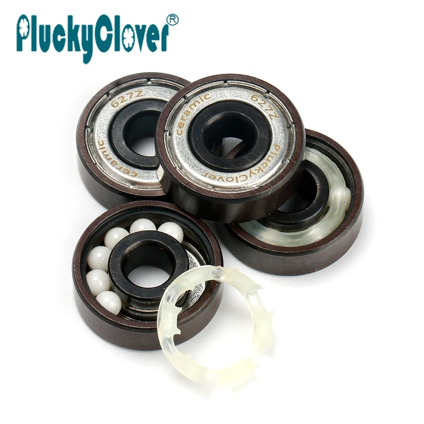 8 шт PluckyClover 627 керамический подшипник ABEC-11 Si3N4 роликовые коньки подшипник ZrO2 белый шарикоподшипник артисты танцуют доски подшипники