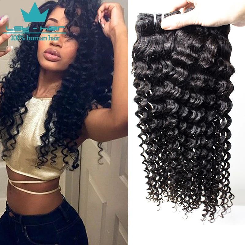 Brazilian Deep Wave Virgin Hair 4 Bundles 7A Unprocessed Human Extensions Curly Weave |